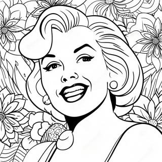 Vintage Marilyn Monroe Portrait Coloring Page 102037-40378