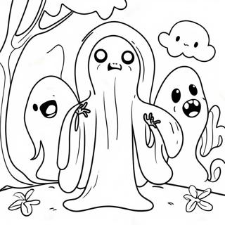 Haunting Huggy Wuggy With Ghosts Coloring Page 102066 40412
