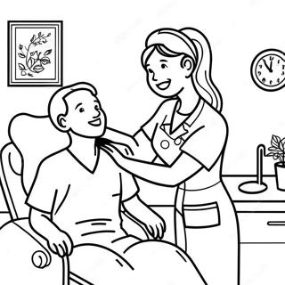 Happy Nurse Helping Patient Coloring Page 102116 40441