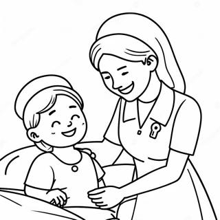 Happy Nurse Helping Patient Coloring Page 102116-40442