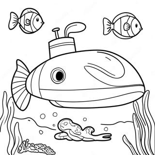 Colorful Submarine Underwater Scene Coloring Page 102141-40457