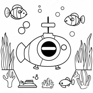 Colorful Submarine Underwater Scene Coloring Page 102141-40458