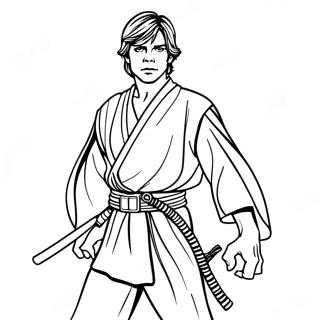 Luke Skywalker With Lightsaber Coloring Page 102193-40501