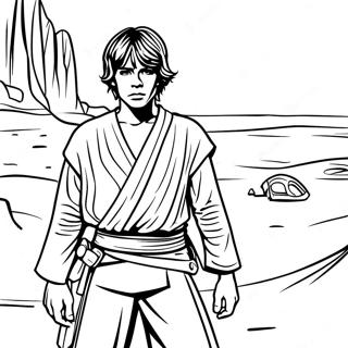 Young Luke Skywalker On Tatooine Coloring Page 102194-40506