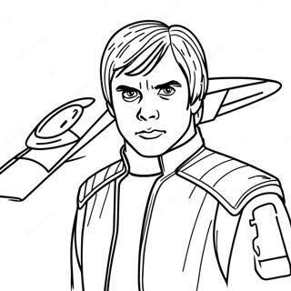 Luke Skywalker In X Wing Fighter Coloring Page 102195-40510