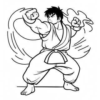Ryu Performing Hadouken Coloring Page 102244 40542