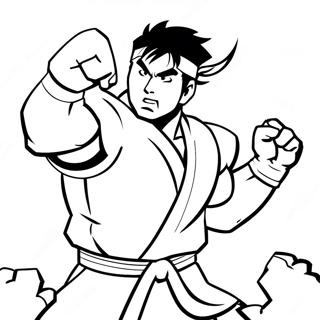 Ryu Performing Hadouken Coloring Page 102244 40543