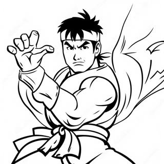 Ryu Performing Hadouken Coloring Page 102244 40544