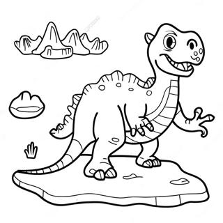 Realistic Dinosaur Fossil Coloring Page 102347-40617