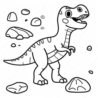 Realistic Dinosaur Fossil Coloring Page 102347-40618