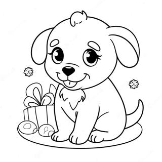 Cute Christmas Puppy Coloring Page 102372-40638