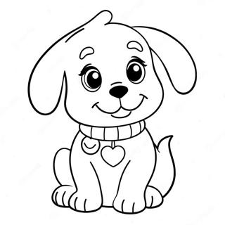 Cute Christmas Puppy Coloring Page 102372-40639