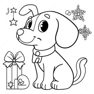 Cute Christmas Puppy Coloring Page 102372-40640