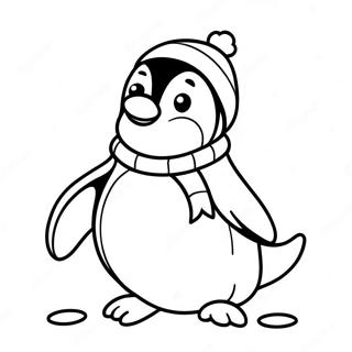 Joyful Christmas Penguin Coloring Page 102375-40652
