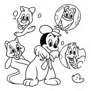 Cheerful Disney Characters Get Well Soon Coloring Page 102398-40658