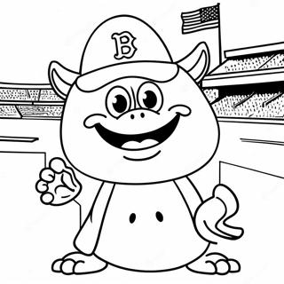 Red Sox Mascot Wally The Green Monster Coloring Page 102504-40748