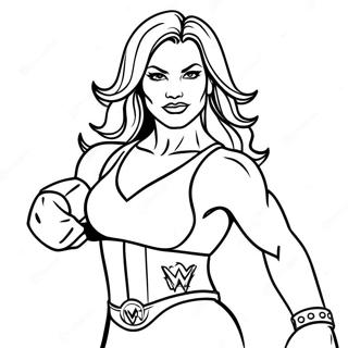 Fearless Wwe Diva Action Coloring Page 102557 40789