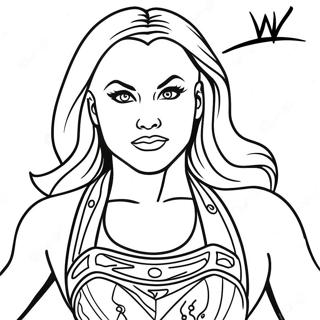Fearless Wwe Diva Action Coloring Page 102557 40792
