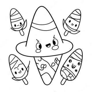 Cute Candy Corn Characters Coloring Page 102657-40859