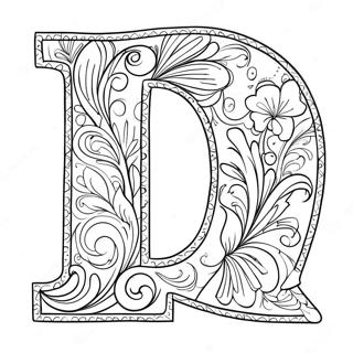 Fancy Letter D Coloring Page 102761-40950