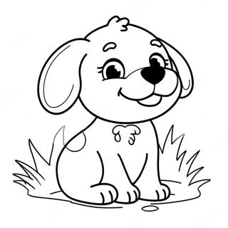Playful Happy Puppy Coloring Page 102863 41021