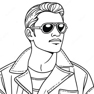 Cool Man In Sunglasses Coloring Page 103020-41146