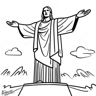 Beautiful Christ The Redeemer Statue Coloring Page 103047 41169