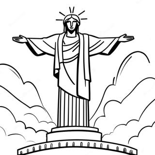Beautiful Christ The Redeemer Statue Coloring Page 103047 41171
