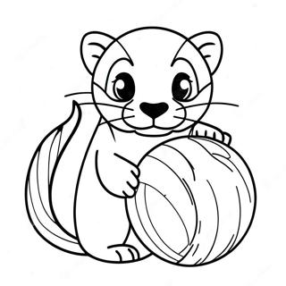 Ferret With A Ball Coloring Page 103149-41251