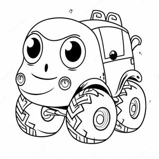 Cute Monster Truck With Big Eyes Coloring Page 10321-1592