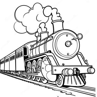 Colorful Steam Train Coloring Page 103222-41297