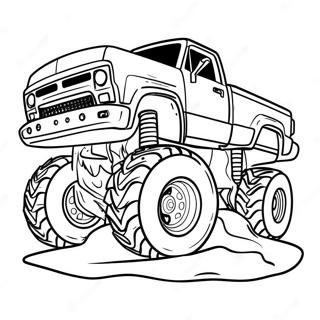 Giant Monster Truck Crushing Smaller Vehicles Coloring Page 10322-2177