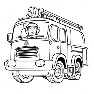 Fireman Sam With Fire Truck Coloring Page 103301-41362