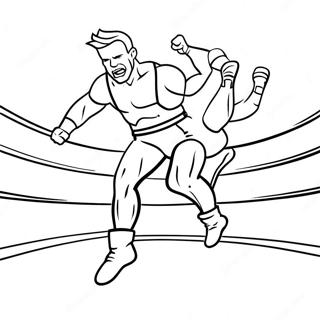 Wwe Wrestler Jumping On Opponent Coloring Page 103505-41517