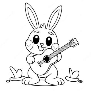 Cute Toy Bonnie Playing Guitar Coloring Page 103531-41538