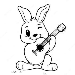 Cute Toy Bonnie Playing Guitar Coloring Page 103531-41539