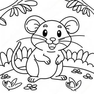 Happy Rat Playing In The Garden Coloring Page 103586 41592