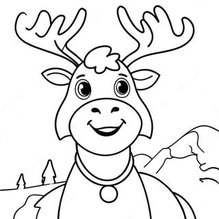 Joyful Reindeer Coloring Page 103635-41625