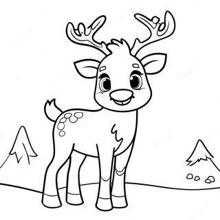 Joyful Reindeer Coloring Page 103635-41628