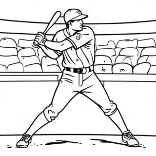 Texas Rangers Baseball Player In Action Coloring Page 103684-41658