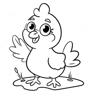 Funny Chicken Little In Action Coloring Page 103764 41726