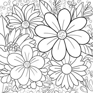 Vibrant Summer Flowers Coloring Page 103843 41791