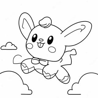 Cinnamoroll Flying With Clouds Coloring Page 103868-41808