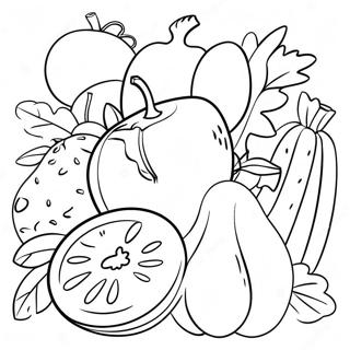 Colorful Fruits And Vegetables Coloring Page 10409-1740