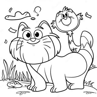 Happy Lorax With Animals Coloring Page 104100 41991