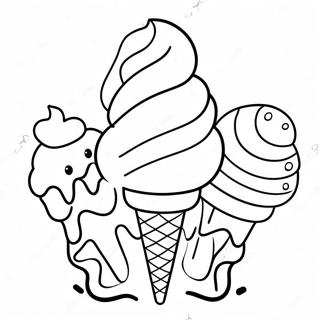 Delicious Ice Cream Cone Coloring Page 10410-2781