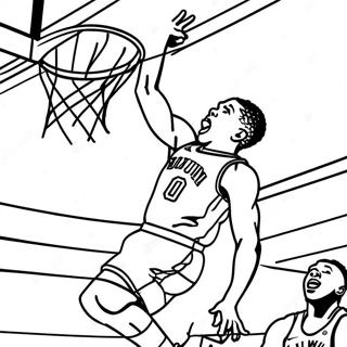 Jayson Tatum Dunking Action Coloring Page 104200-42057