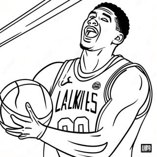 Jayson Tatum Dunking Action Coloring Page 104200-42060