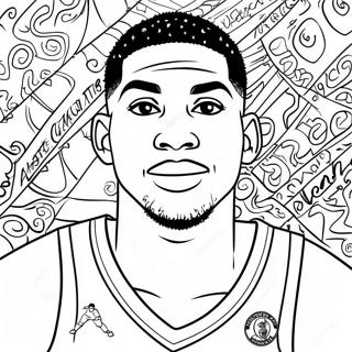 Jayson Tatum In Celtics Jersey Coloring Page 104202-42065