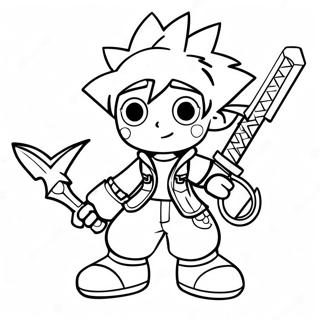 Sora With Keyblade Coloring Page 104277-42118